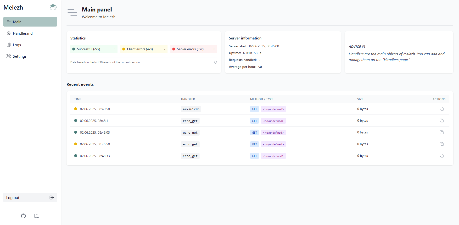 Main Dashboard